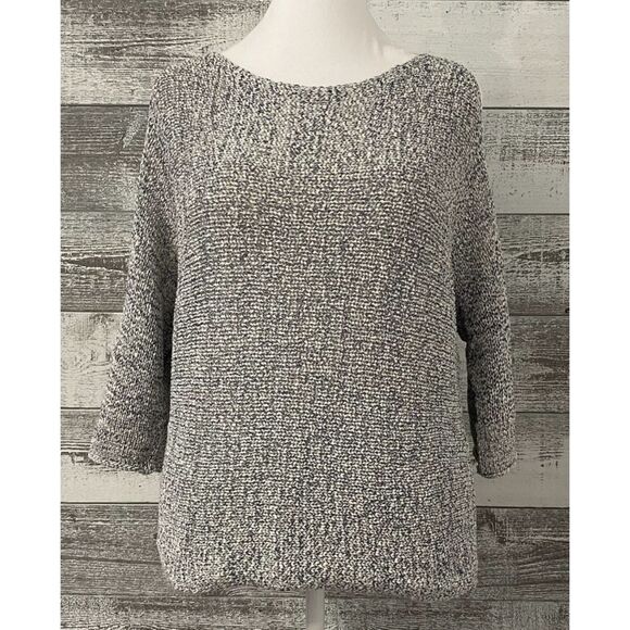 Lou & Grey Tops - Lou & Gray Sweater Women's Sz S Knitted Cold Shoulder Dolman 3/4 Sleeve Pullover